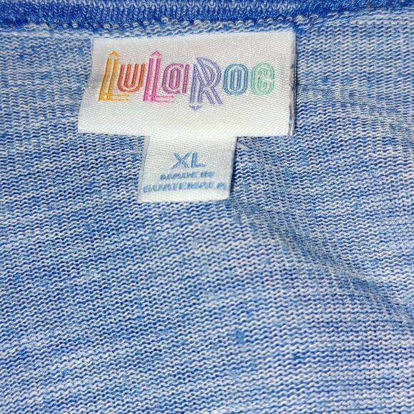 Lularoe  blue with white stripe open front long cardigan duster  Sz XL - Picture 6 of 6